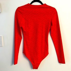 Fendi X Skims Mock Neck Long Sleeve Bodysuit